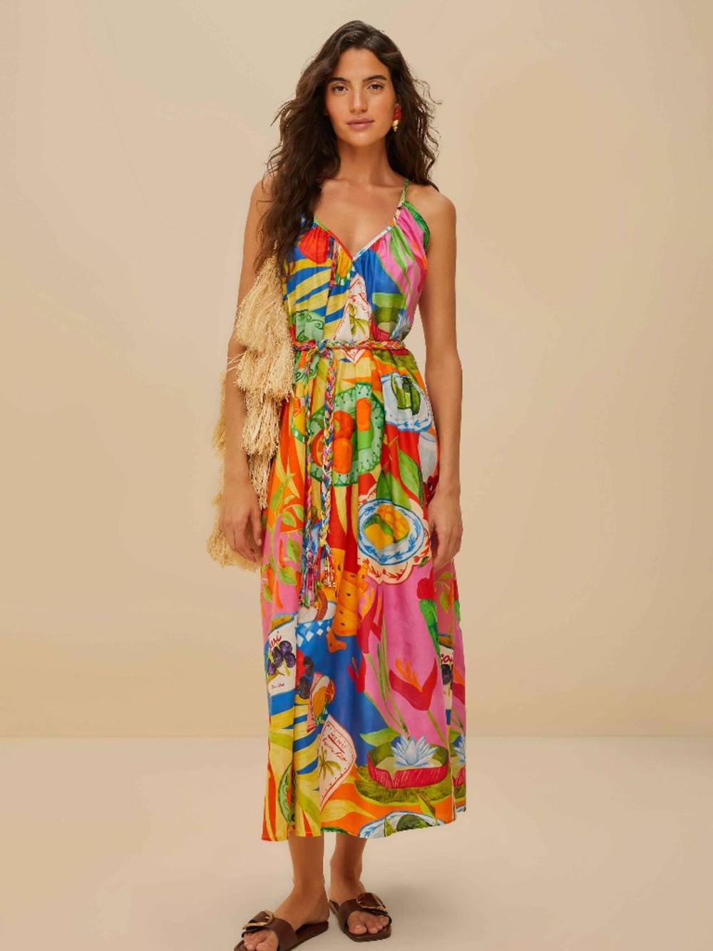 Multicolor Summer Picnic Midi Dress
